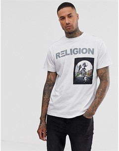 Белая футболка с нашивкой Religion