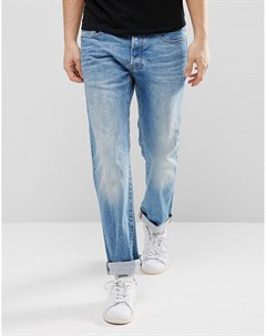 Прямые эластичные джинсы с эффектом поношенности 3301 G-star