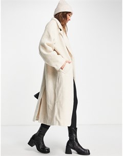 Бежевое oversized пальто из букле Asos design