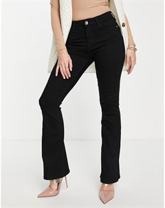 Черные расклешенные джинсы с классической талией Amelie River island