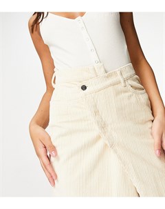 Вельветовая мини юбка цвета экрю с поясом внахлест Inspired Reclaimed vintage