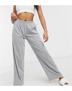 Серые меланжевые пижамные брюки прямого кроя от комбинируемого комплекта ASOS DESIGN Petite Asos petite