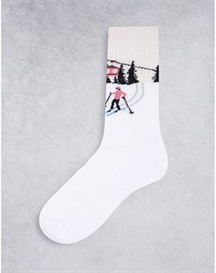 Спортивные носки с лыжным пейзажем Asos design