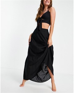 Черная пляжная юбка макси от комплекта Esmee Exclusive