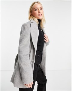 Однобортное пальто светло серого цвета Urban revivo