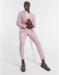 Розовый супероблегающий пиджак wedding Asos design
