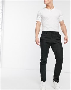 Коричневые брюки скинни с добавлением шерсти и узором в елочку Asos design