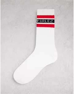 Белые носки с красной отделкой Parlez