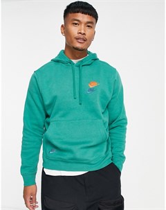 Зеленый худи с логотипами разных цветов Essential Fleece Nike