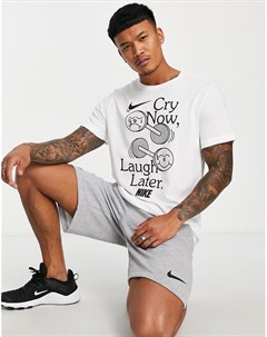 Белая футболка с графическим принтом Nike training