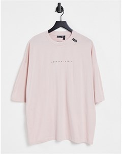 Футболка в стиле oversized дымчато розового цвета с принтом логотипа ASOS Unrvlld Spply Asos design