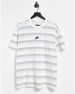 Белая oversized футболка в полоску Premium Essential Nike