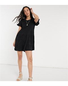 Ярусное трикотажное пляжное платье мини черного цвета Esmee Exclusive