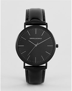 Классические часы черного цвета с ремешком из искусственной кожи Asos design