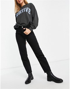 Черные суженные книзу джинсы с завышенной талией в винтажном стиле Miss selfridge