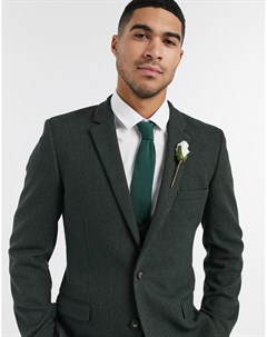 Супероблегающий пиджак из ткани с добавлением шерсти wedding Asos design