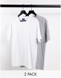 Набор из 2 футболок белого и серого цветов Champion