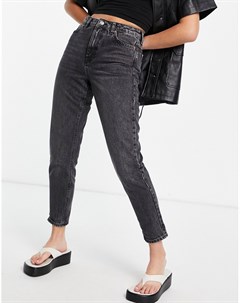 Черные выбеленные джинсы в винтажном стиле Topshop