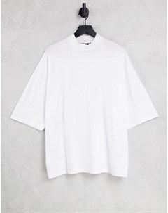 Белая oversized футболка с высоким воротом Asos design