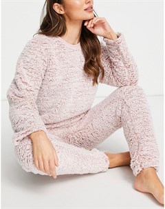 Пижама из плюша под овчину розового цвета Loungeable