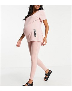 Розовые леггинсы из органического хлопка от комплекта River island maternity