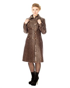 Женское кожаное пальто из натуральной кожи с воротником Мосмеха