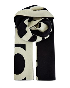Шерстяной шарф с макро принтом в технике интарсии Off-white