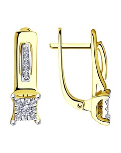 Серьги из комбинированного золота с бриллиантами Sokolov diamonds