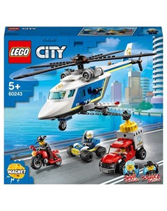 Конструктор City 60243 Погоня на полицейском вертолёте 212 деталей Lego