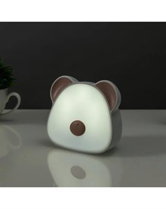 Ночник сенсорный Мишка LED 1Вт 3000 6000К USB АКБ бело бежевый 6х11х10см Risalux