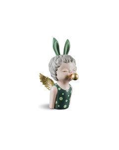 Дизайнерская статуэтка ангел bouble kids зеленый 11x31x11 см My interno