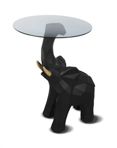 Журнальный столик статуэтка слон с подносом черный 46x65x46 см My interno