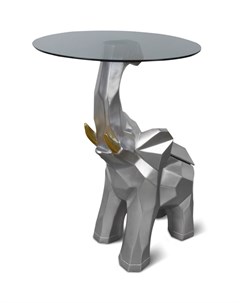 Журнальный столик статуэтка слон с подносом серебристый 46x65x46 см My interno