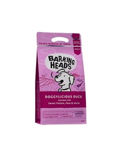 Сухой беззерновой корм Doggylicious Duck для взрослых собак с уткой и бататом 2 кг Barking heads