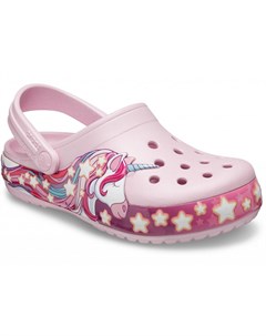 Сабо для девочек Kids Fun Lab Unicorn Band Lights Clog Ballerina Pink Crocs