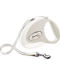 Поводок рулетка Style tape M лента для средних собак до 25 кг 5 м Белый Flexi