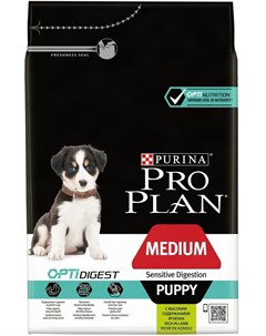 Сухой корм Puppy Medium Sensitive Digestion Optidigest для щенков средних пород с чувствительным пищ Pro plan
