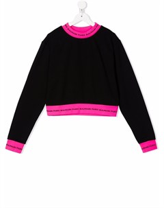 Укороченная толстовка с контрастной отделкой Balmain kids