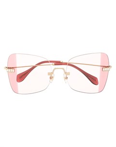 Солнцезащитные очки в безободковой оправе Miu miu eyewear