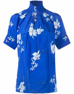Блузка с короткими рукавами и цветочным принтом No21