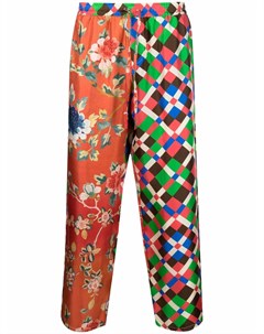 Шелковые брюки с геометричным принтом Pierre-louis mascia