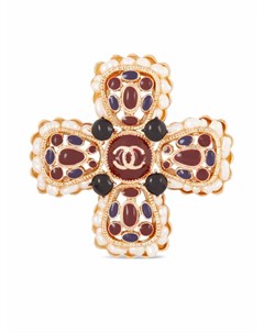 Брошь 2010 х годов со стразами и логотипом CC Chanel pre-owned