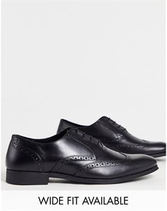 Черные оксфордские кожаные туфли броги Asos design