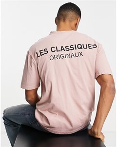 Розовая oversized футболка с логотипом Only & sons