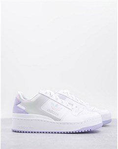Белые кроссовки с переливающимися вставками Forum Adidas originals