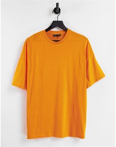 Оранжевая oversized футболка из органического хлопка с круглым вырезом Asos design