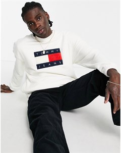 Флисовый свитшот кремового цвета из капсульной коллекции Cozy Tommy jeans