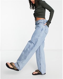 Прямые джинсы синего цвета с классической талией из органического хлопка Rail Weekday