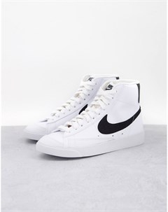 Кроссовки средней высоты из экологичных материалов белого и черного цвета Blazer Mid 77 Nike