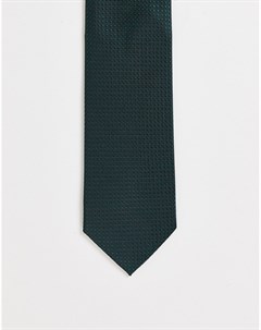 Темно зеленый узкий галстук Asos design